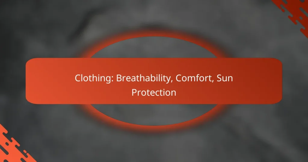 Clothing: Breathability, Comfort, Sun Protection