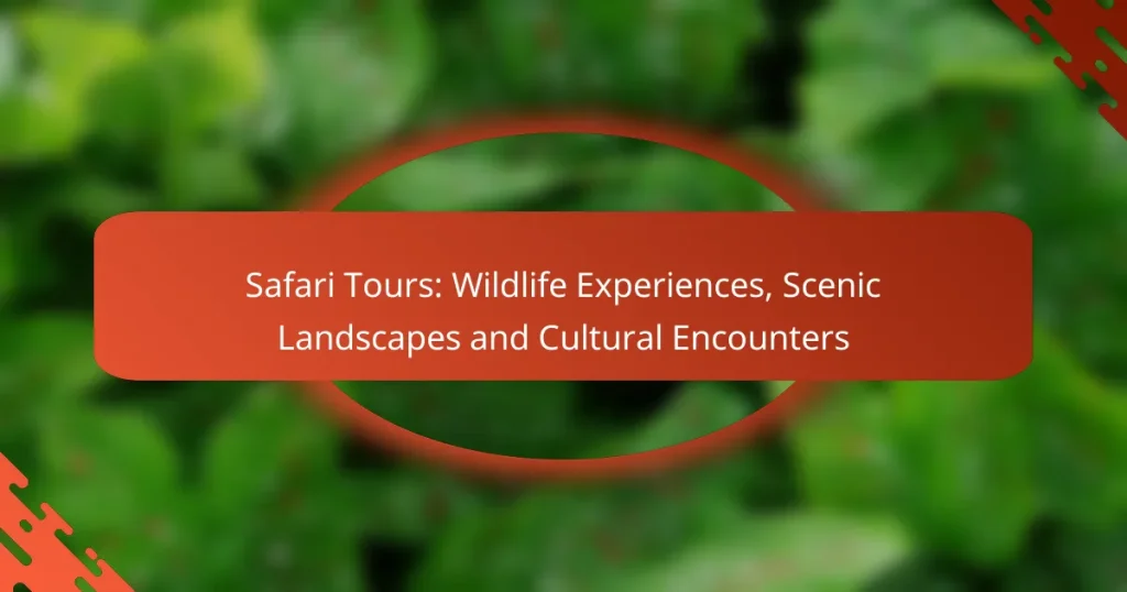 Safari Tours: Wildlife Experiences, Scenic Landscapes and Cultural Encounters
