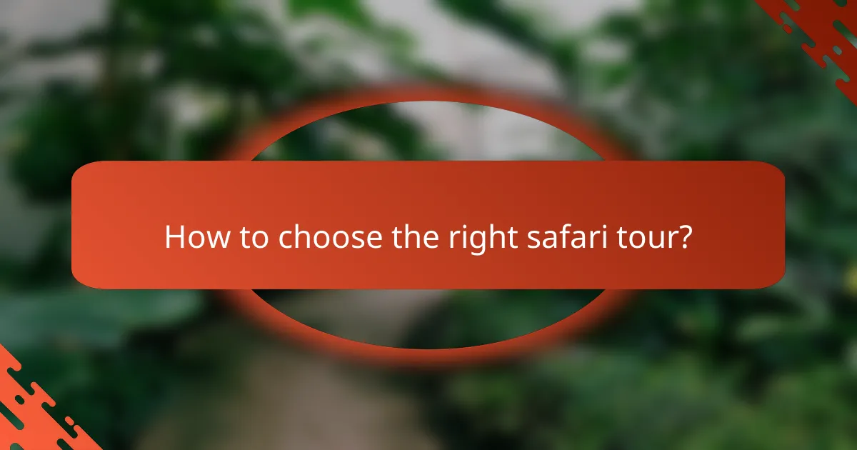 How to choose the right safari tour?