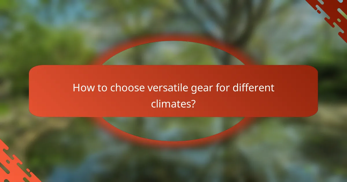 How to choose versatile gear for different climates?