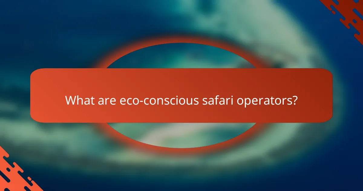 What are eco-conscious safari operators?