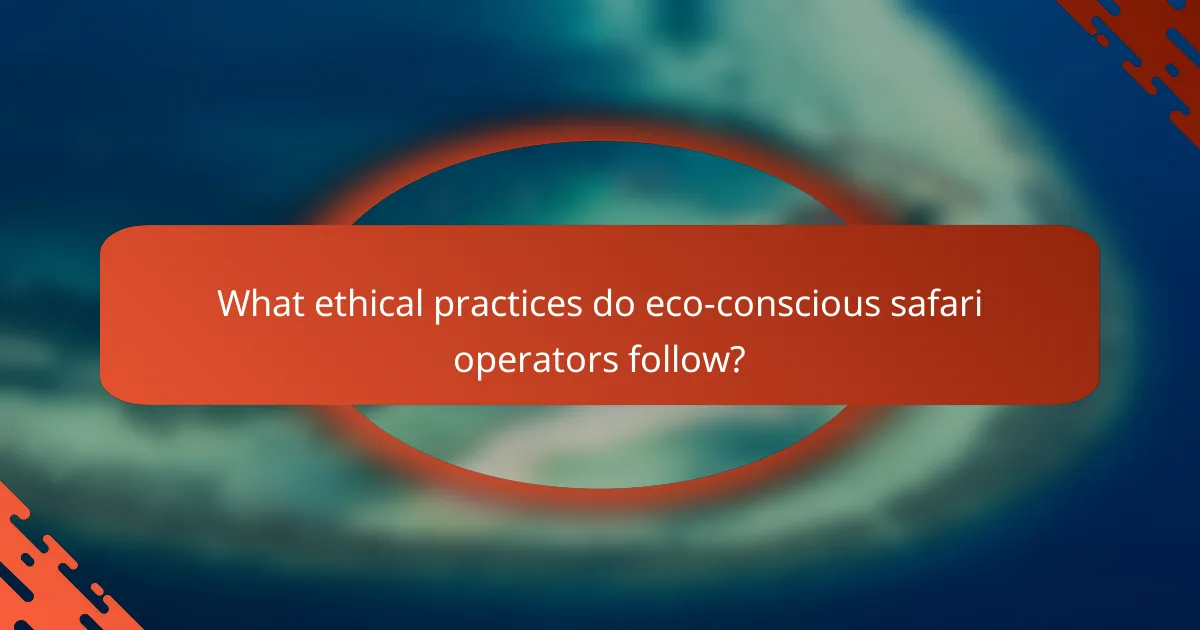 What ethical practices do eco-conscious safari operators follow?