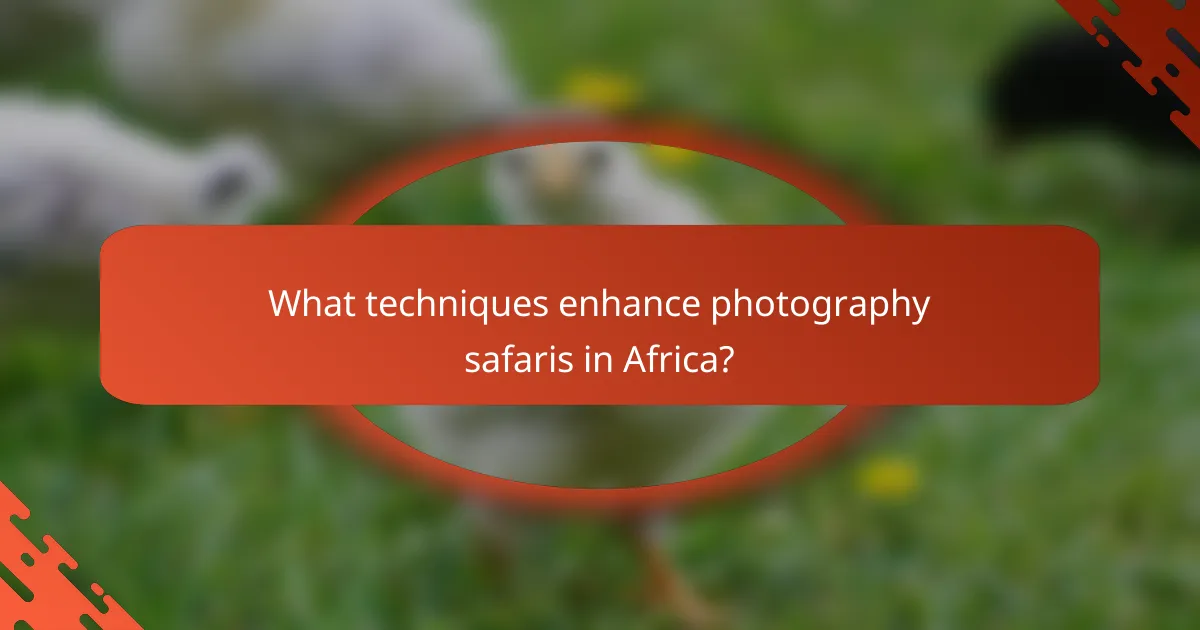 What techniques enhance photography safaris in Africa?